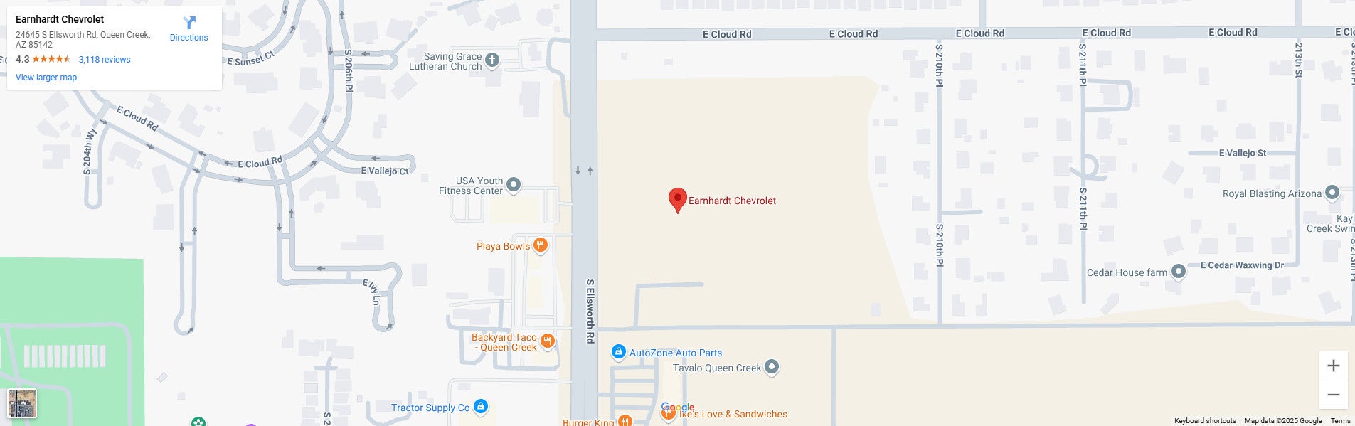 Earnhardt Chevrolet Map